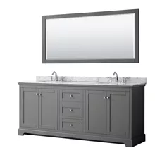 avery 80" double bathroom vanity by wyndham collection - dark gray