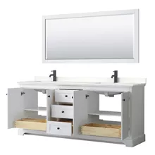 avery 80" double bathroom vanity by wyndham collection - white