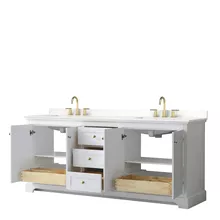 avery 80" double bathroom vanity by wyndham collection - white