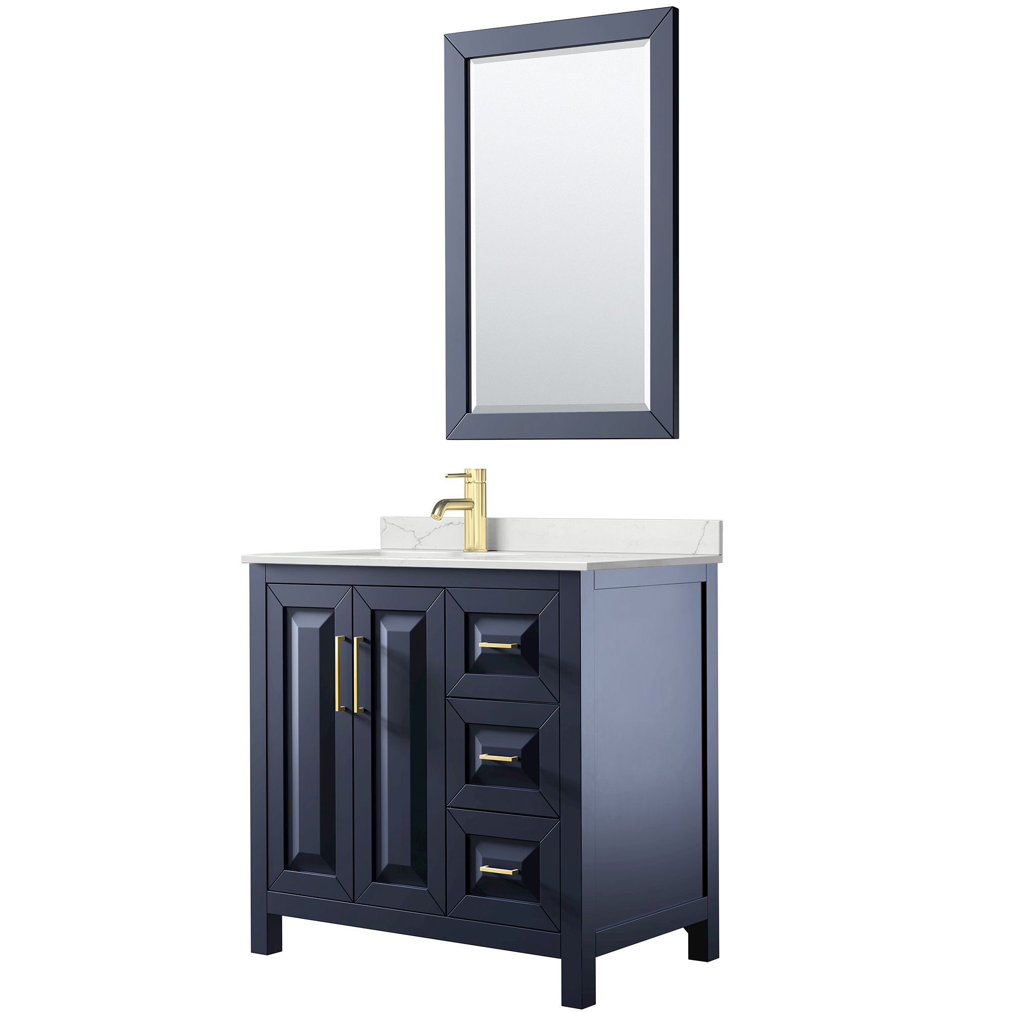 daria 36" single bathroom vanity by wyndham collection - dark blue