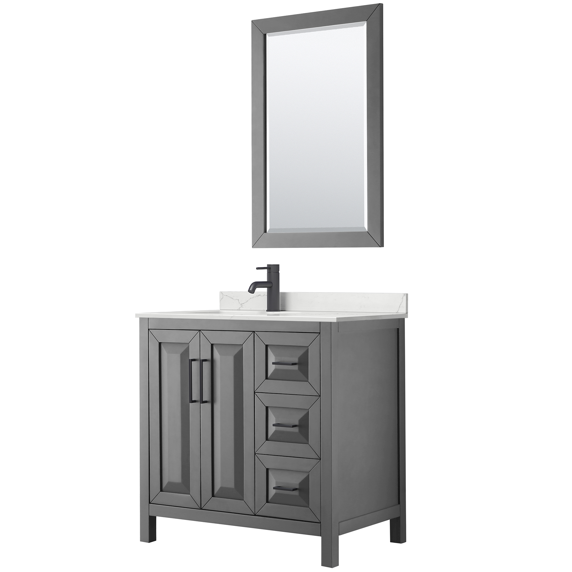 daria 36" single bathroom vanity by wyndham collection - dark gray
