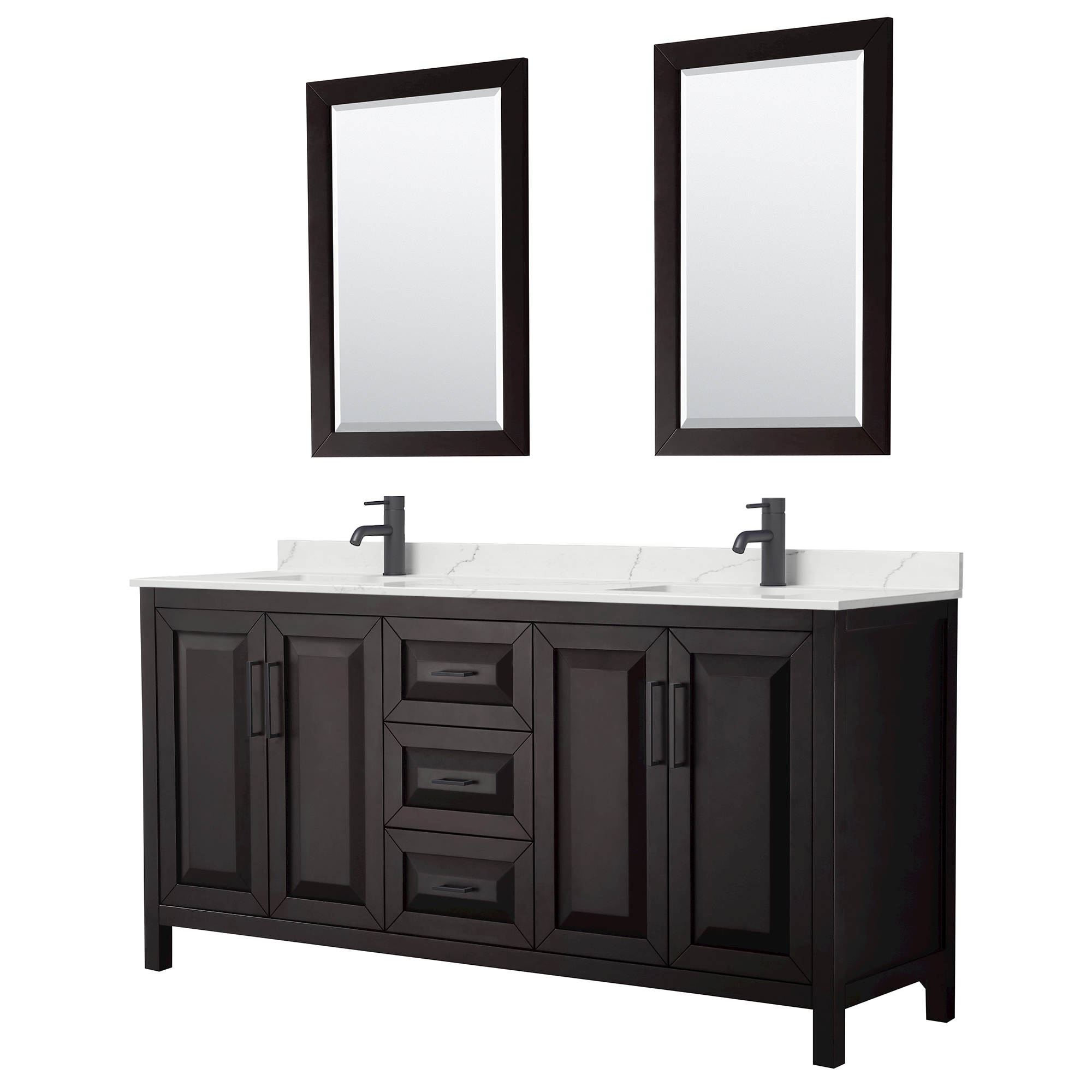 daria 72" double bathroom vanity by wyndham collection - dark espresso