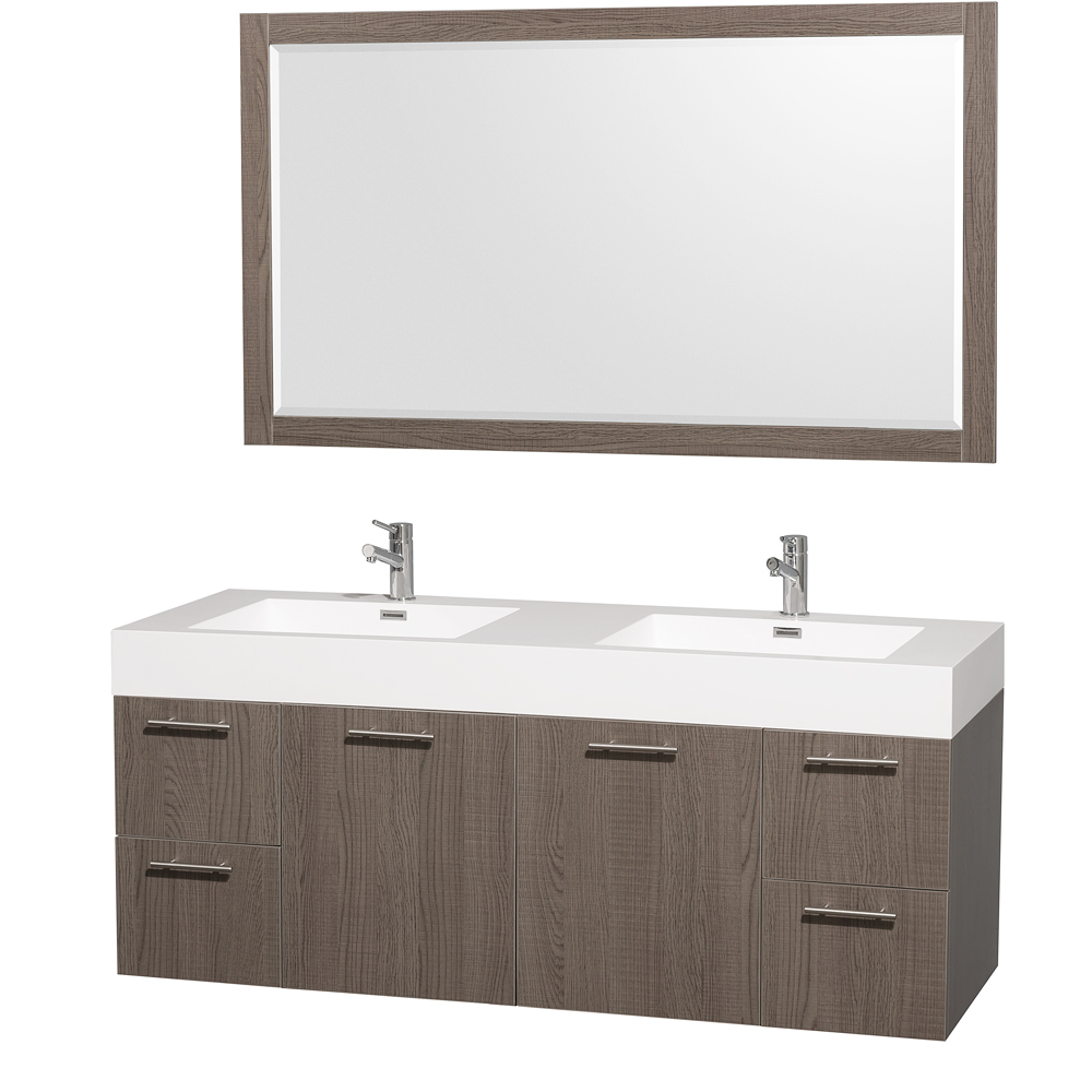 amare 60" wall-mounted double bathroom vanity set with integrated sinks by wyndham collection - gray oak wc-r4100-60-van-gro-dbl-