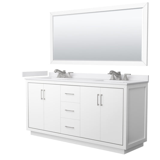 Icon Bathroom Vanity with Countertop 72 inch Double Sink 3-hole Faucet Setup