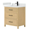 Custom image for Scandinavian Oak with Matte Black Trim / White Quartz / No Mirror