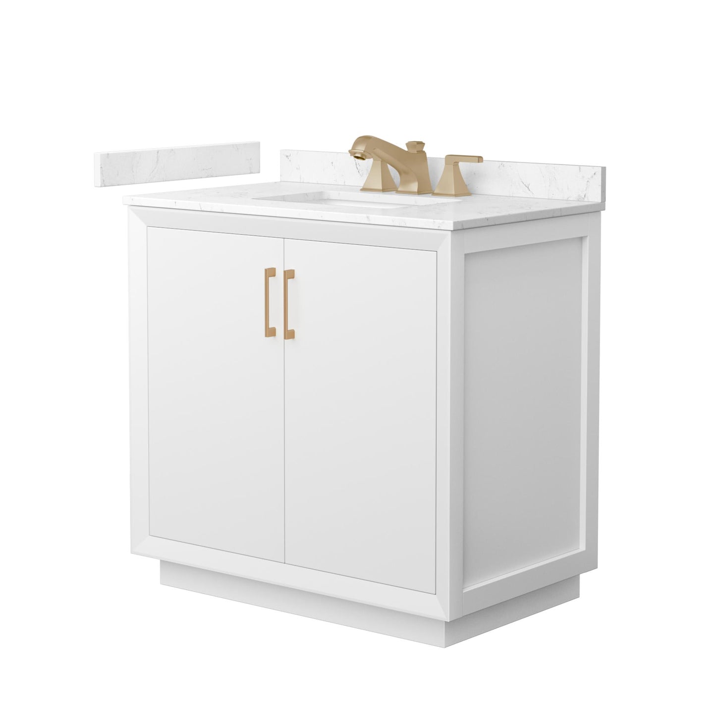 Strada Bathroom Vanity with Countertop 36 inch Single Sink 3-hole Faucet Setup