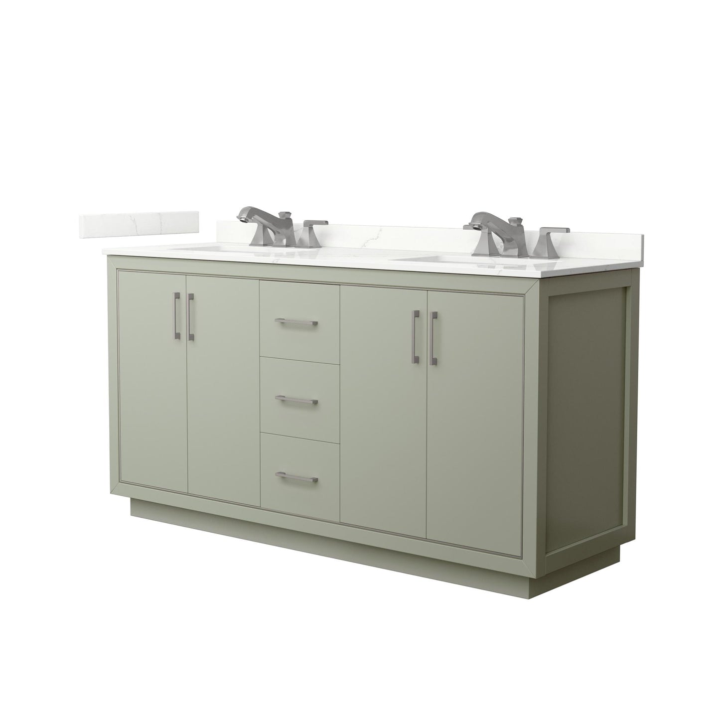 Icon Bathroom Vanity with Countertop 66 inch Double Sink 3-hole Faucet Setup