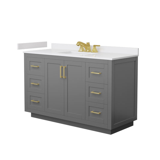 Miranda Bathroom Vanity with Countertop 54 inch Single Sink 3-hole Faucet Setup