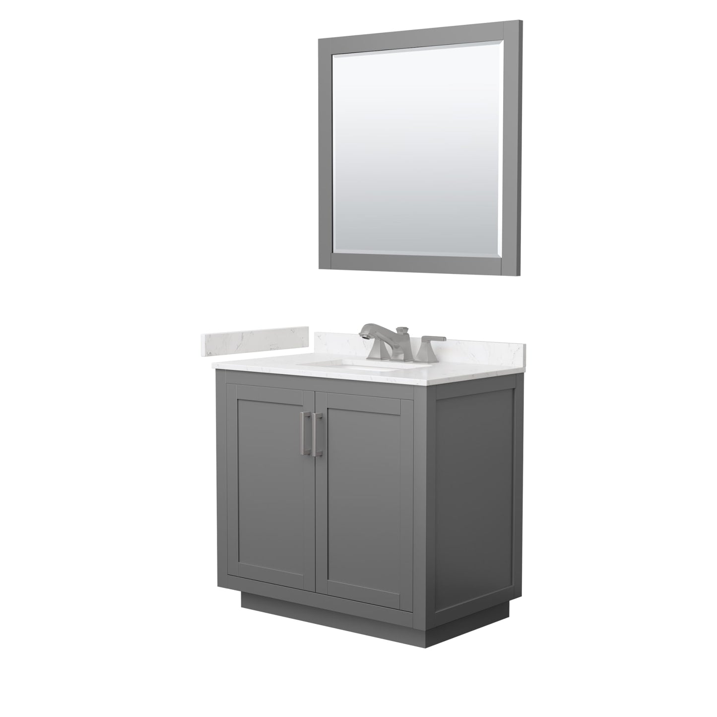 Miranda Bathroom Vanity with Countertop 36 inch Single Sink 3-hole Faucet Setup