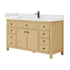 Custom image for Scandinavian Oak with Matte Black Trim / Giotto Quartz / No Mirror