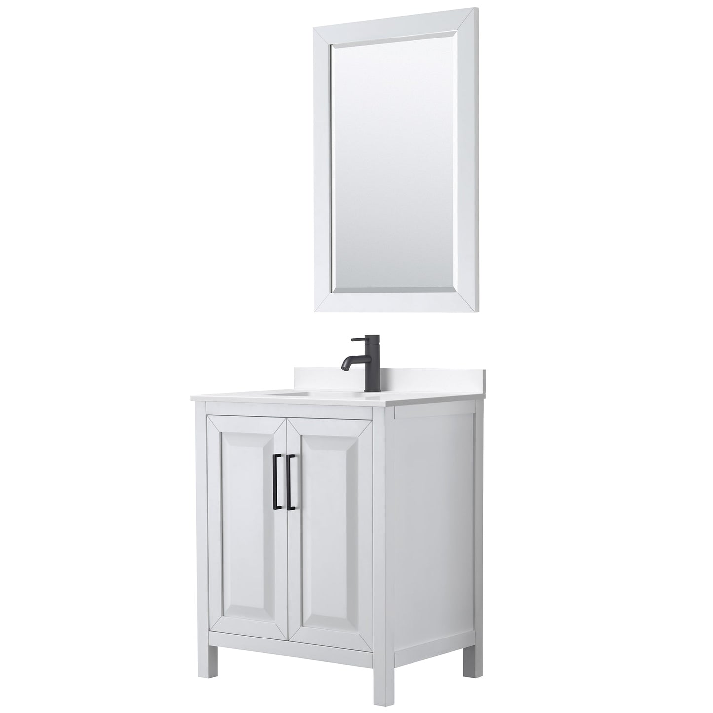 Daria Bathroom Vanity with Countertop 30 inch Single Sink Single hole Faucet Setup