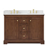 Custom image for Dark Walnut with Brushed Gold Trim / Giotto Quartz / No Mirror