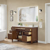 Custom image for Dark Walnut with Brushed Gold Trim / Carrara Cultured Marble / No Mirror