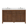 Custom image for Dark Walnut with Brushed Nickel Trim / White Quartz / No Mirror