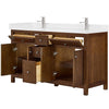 Custom image for Dark Walnut with Brushed Nickel Trim / Giotto Quartz / No Mirror