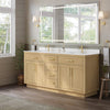 Custom image for Rift Oak with Brushed Gold Trim / White Quartz / No Mirror