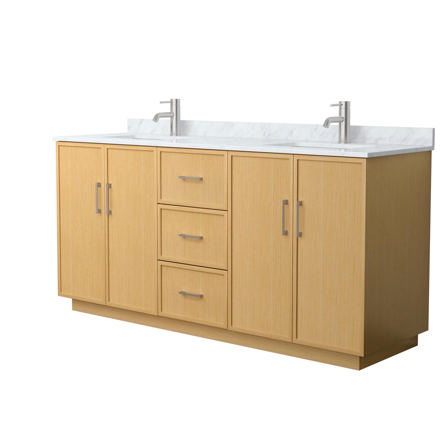 Elan TK Bathroom Vanity with Countertop 72 inch Double Sink Single hole Faucet Setup