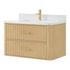 Custom image for Scandinavian Oak with Satin Bronze Trim / Giotto Quartz / No Mirror