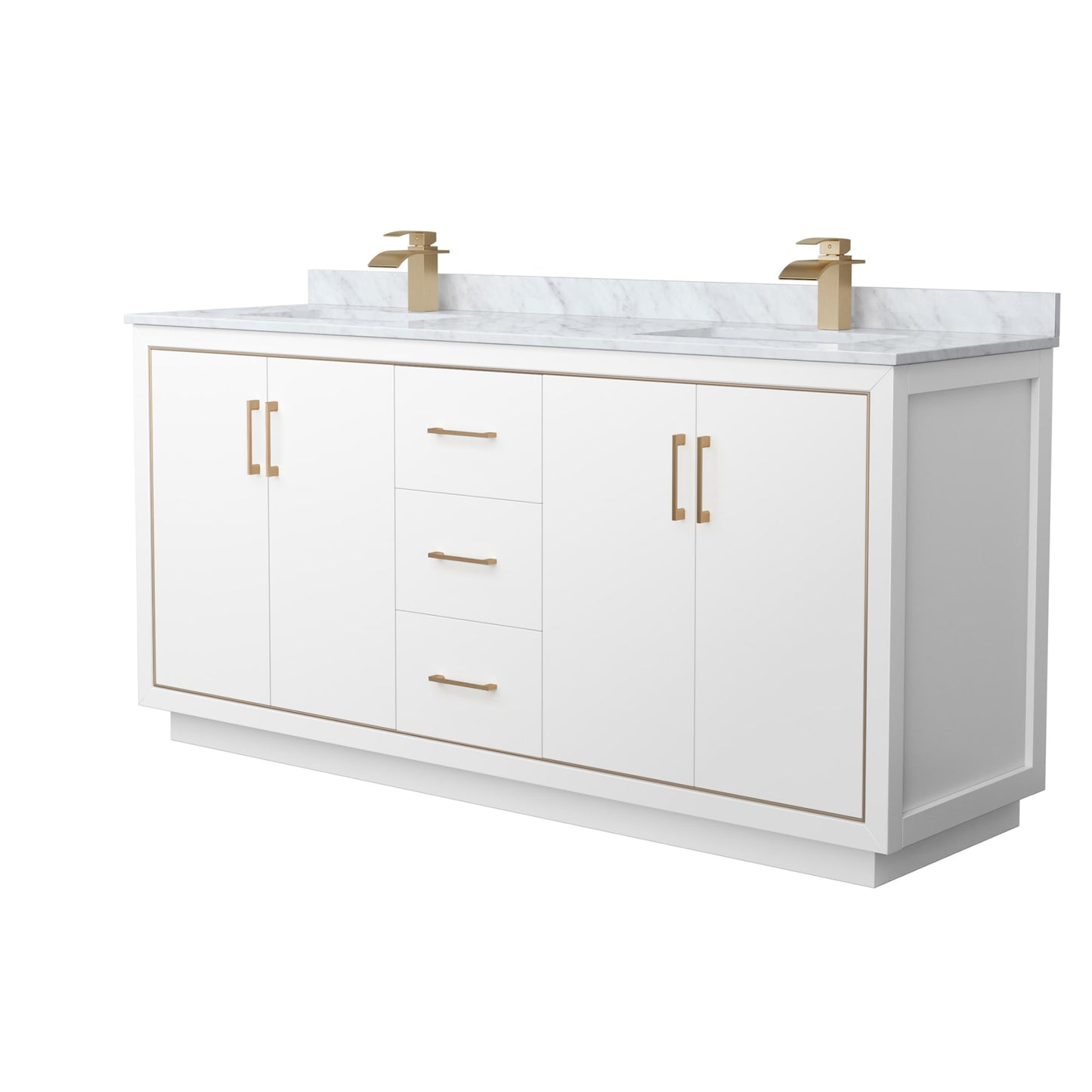 Icon Bathroom Vanity with Countertop 72 inch Double Sink Single hole Faucet Setup