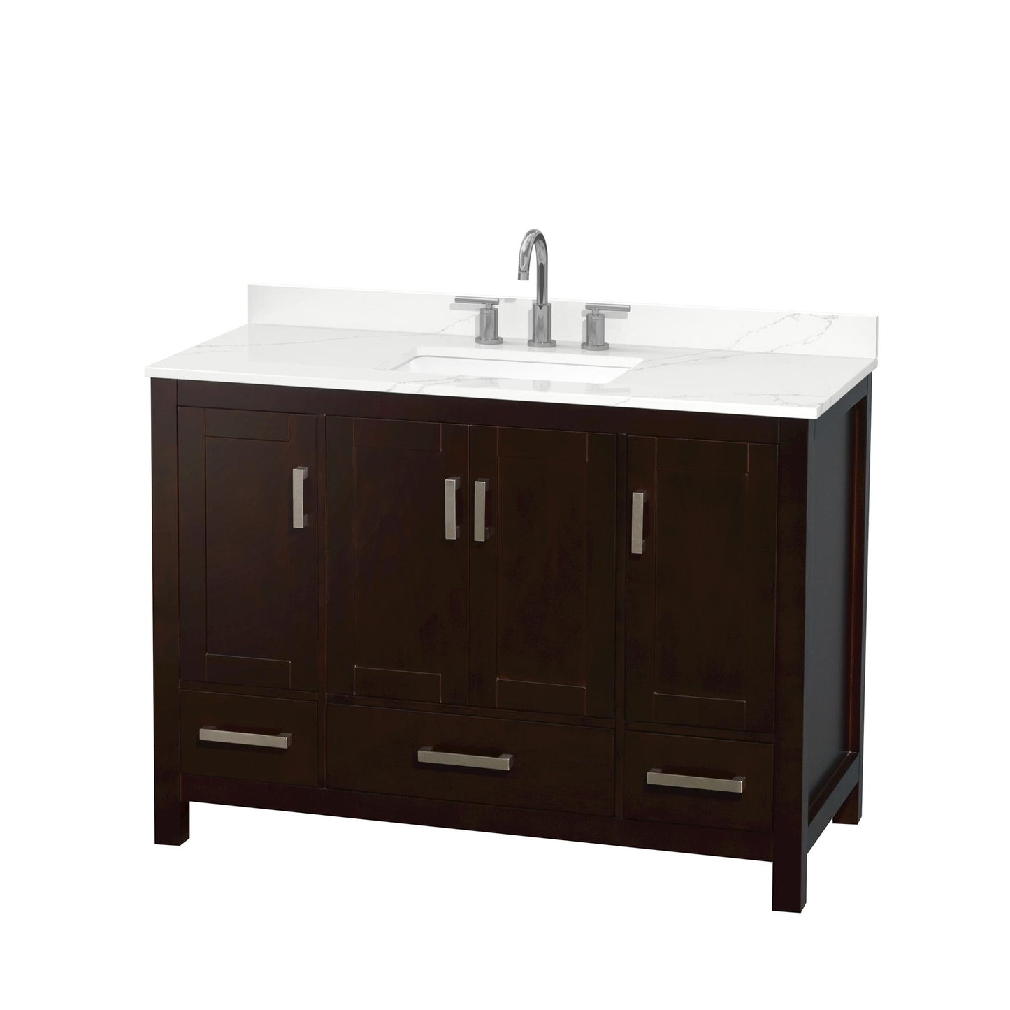 Sheffield Bathroom Vanity with Countertop 48 inch Single Sink 3-hole Faucet Setup