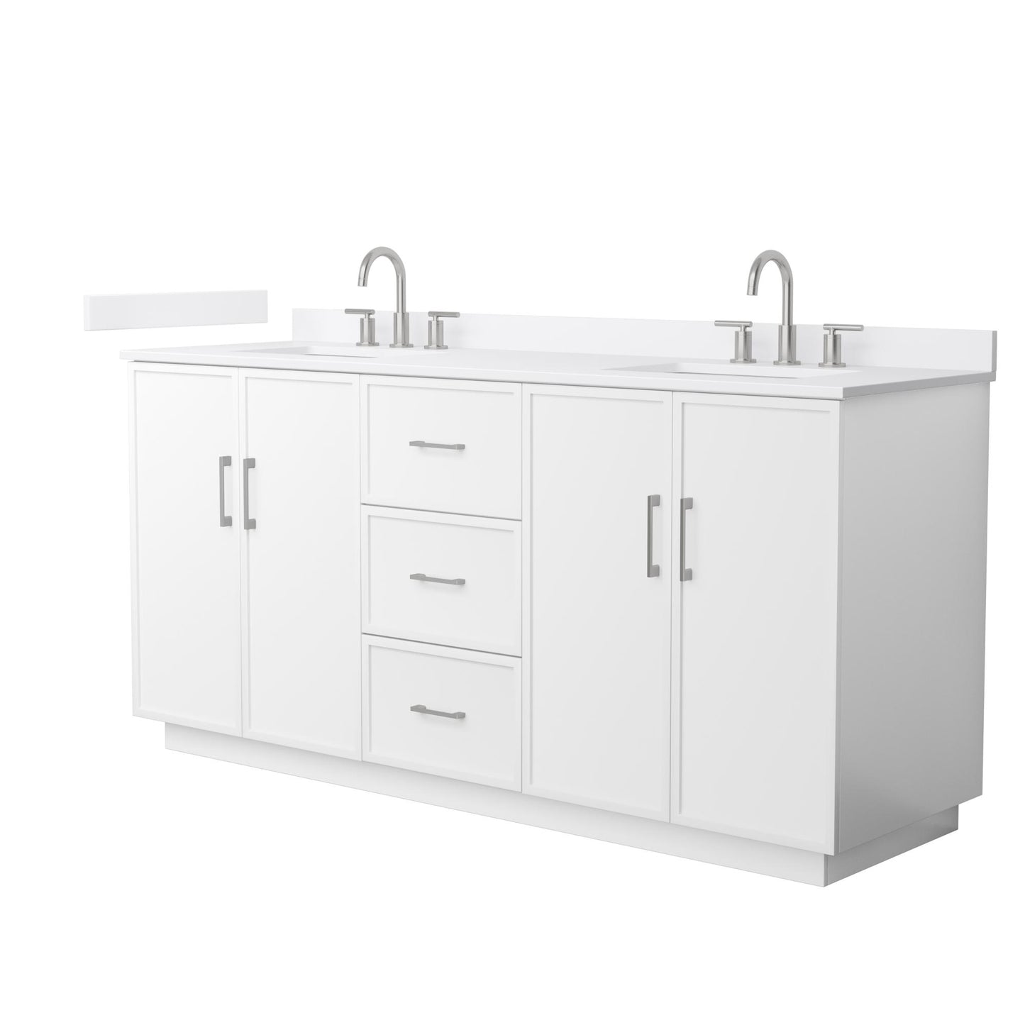 Elan TK Bathroom Vanity with Countertop 72 inch Double Sink 3-hole Faucet Setup