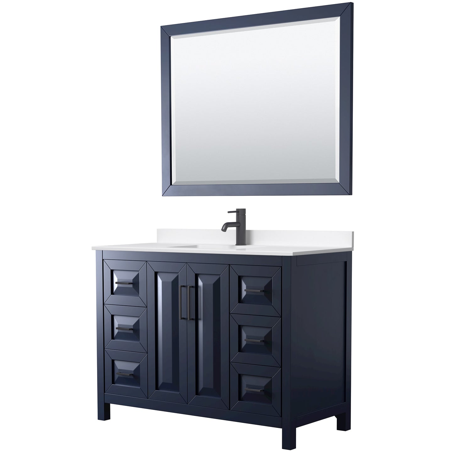 Daria Bathroom Vanity with Countertop 48 inch Single Sink Single hole Faucet Setup