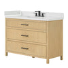 Custom image for Scandinavian Oak with Matte Black Trim / White Quartz / No Mirror