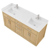 Custom image for Rift Oak with Brushed Nickel Trim / White Quartz / No Mirror