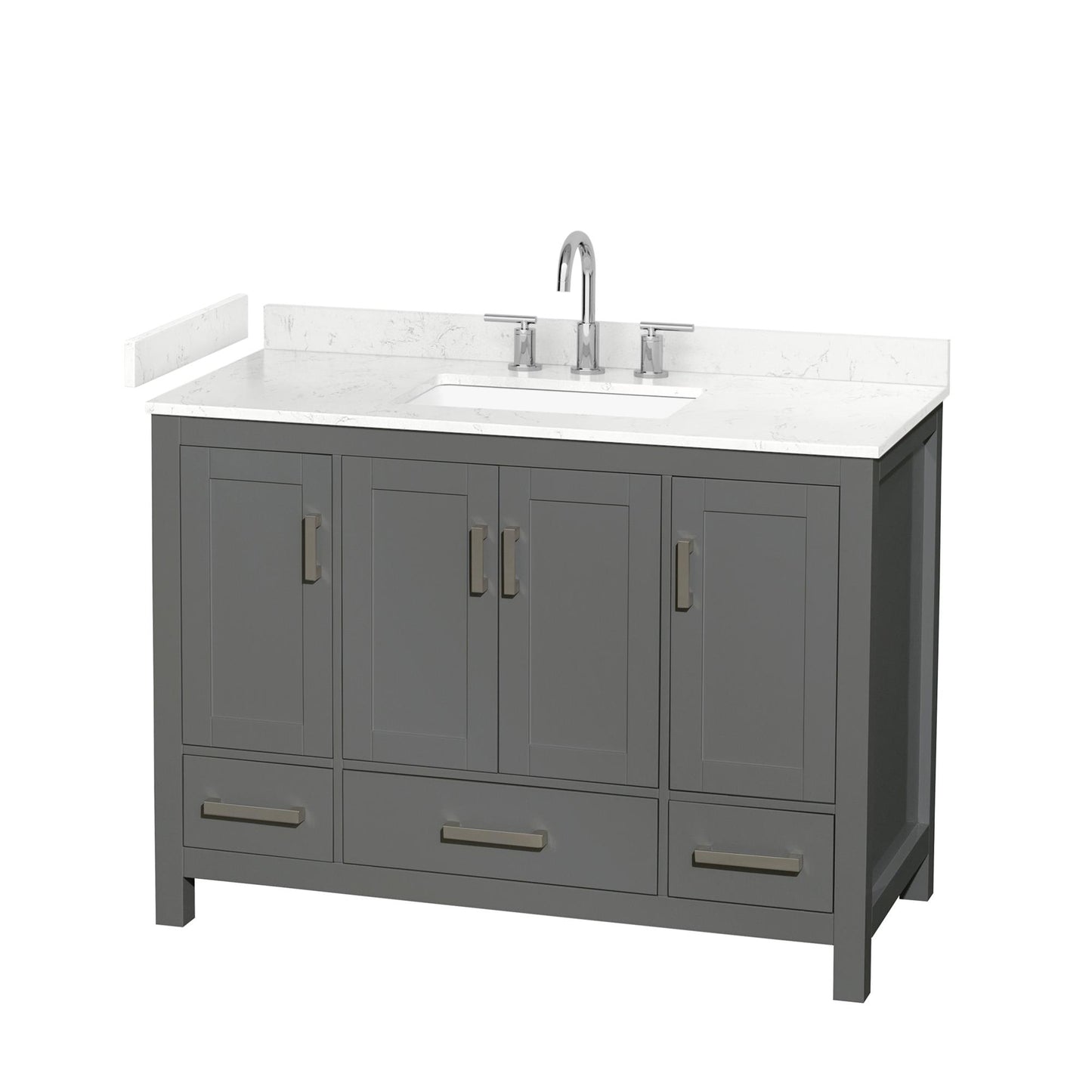 Sheffield Bathroom Vanity with Countertop 48 inch Single Sink 3-hole Faucet Setup