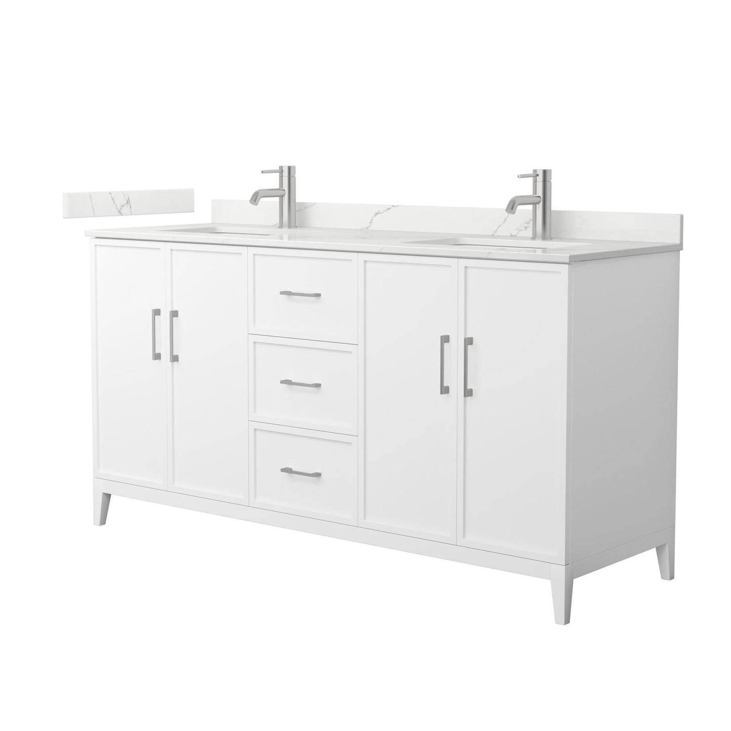 Elan Bathroom Vanity with Countertop 66 inch Double Sink Single hole Faucet Setup