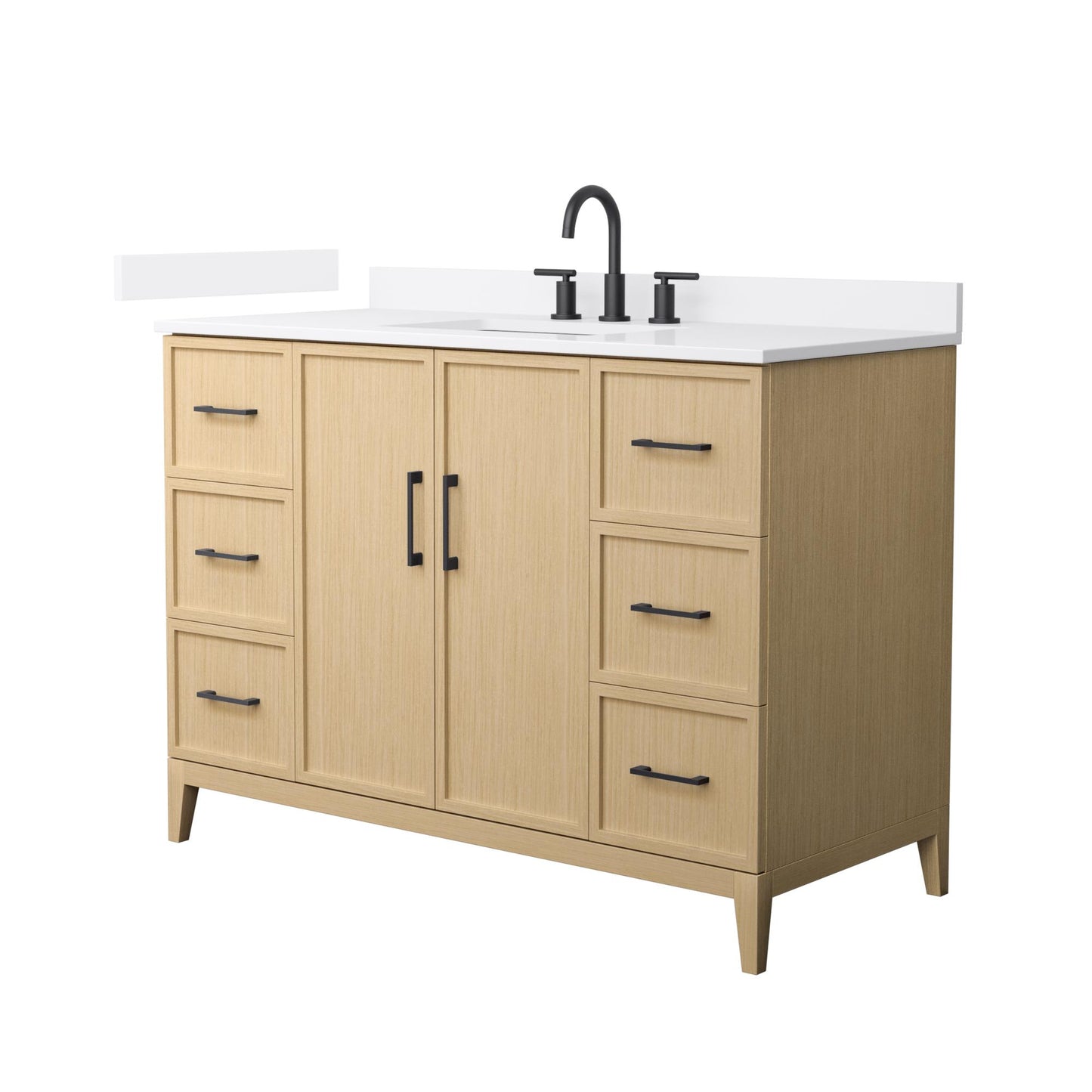 Elan Bathroom Vanity with Countertop 48 inch Single Sink 3-hole Faucet Setup