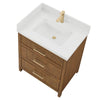 Custom image for Toasted Walnut with Satin Bronze Trim / White Quartz / No Mirror