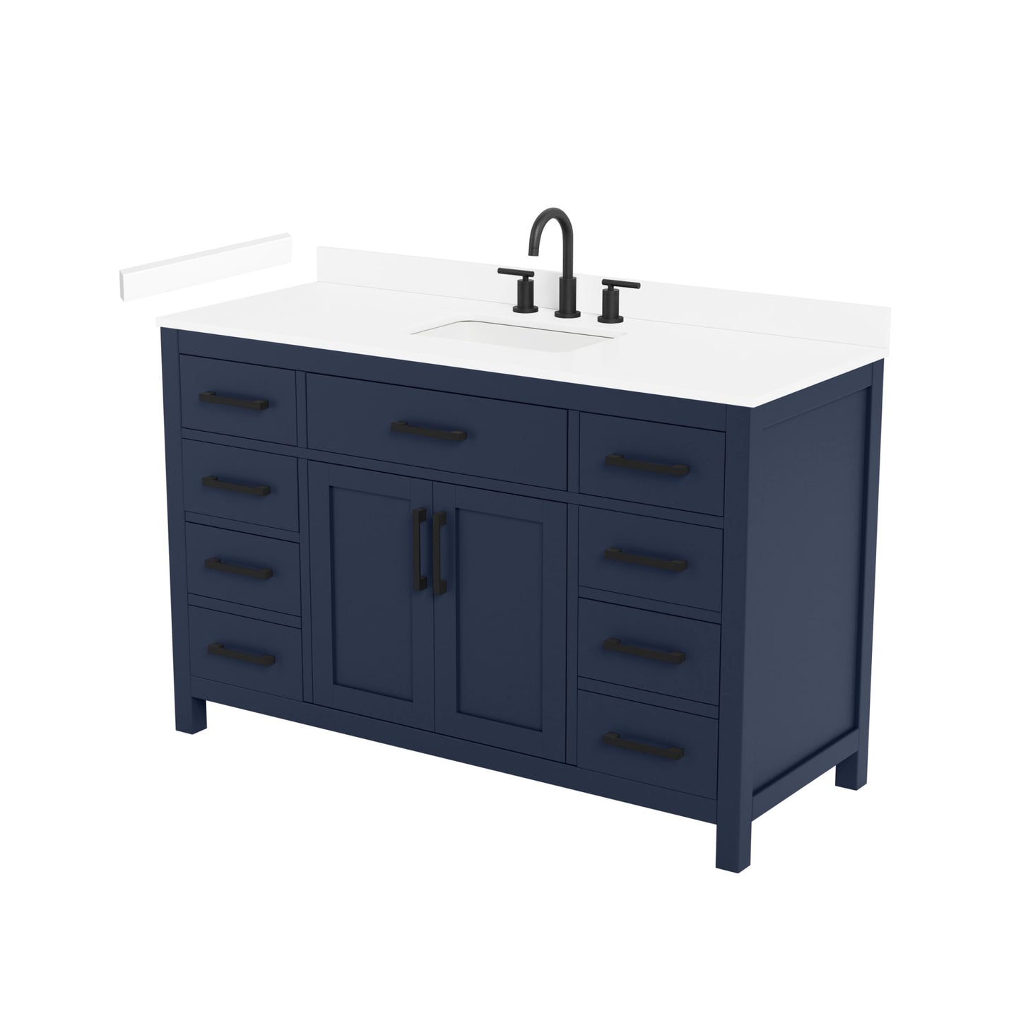 Beckett Bathroom Vanity with Countertop 54 inch Single Sink 3-hole Faucet Setup