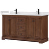 Custom image for Dark Walnut with Matte Black Trim / White Cultured Marble / No Mirror