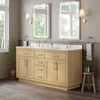 Custom image for Rift Oak with Brushed Nickel Trim / White Quartz / No Mirror
