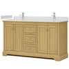Custom image for Honey Oak with Polished Chrome Trim / White Quartz / No Mirror