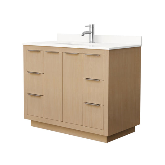 Maroni Bathroom Vanity with Countertop 42 inch Single Sink Single hole Faucet Setup