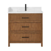 Custom image for Toasted Walnut with Matte Black Trim / White Quartz / No Mirror