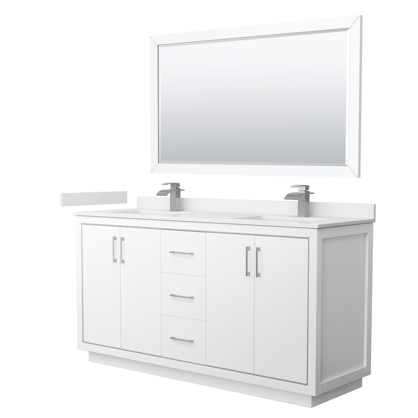 Icon Bathroom Vanity with Countertop 66 inch Double Sink Single hole Faucet Setup