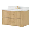 Custom image for Scandinavian Oak with Satin Bronze Trim / White Quartz / No Mirror