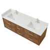 Custom image for Toasted Walnut with Brushed Nickel Trim / White Quartz / No Mirror