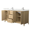 Custom image for White Oak with Brushed Nickel Trim / Giotto Quartz / No Mirror