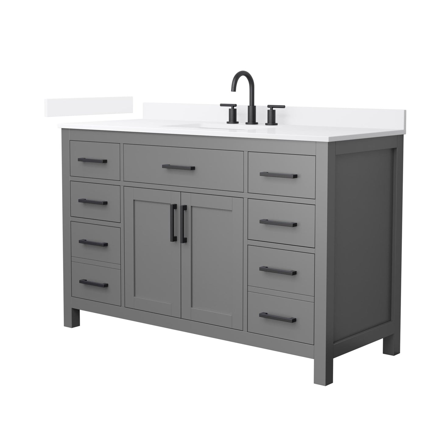 Beckett Bathroom Vanity with Countertop 54 inch Single Sink 3-hole Faucet Setup