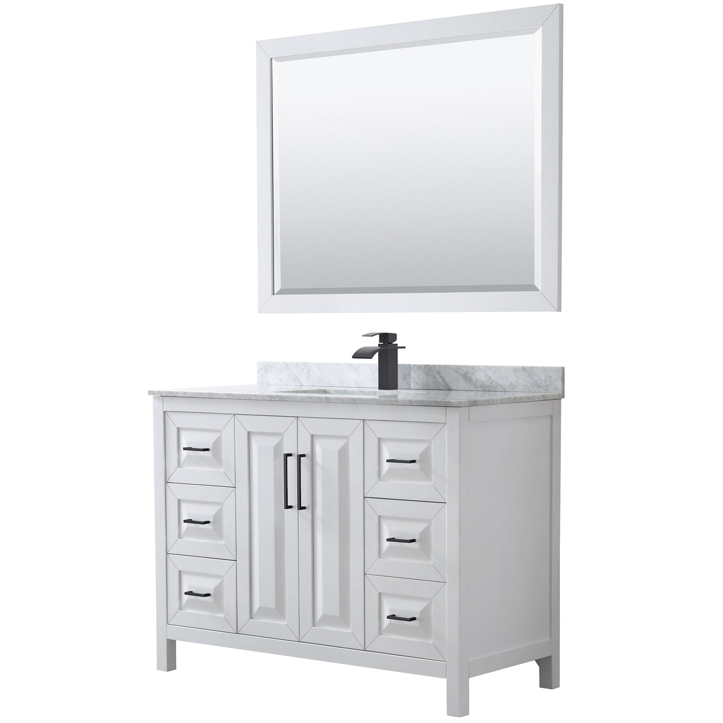 Daria Bathroom Vanity with Countertop 48 inch Single Sink Single hole Faucet Setup