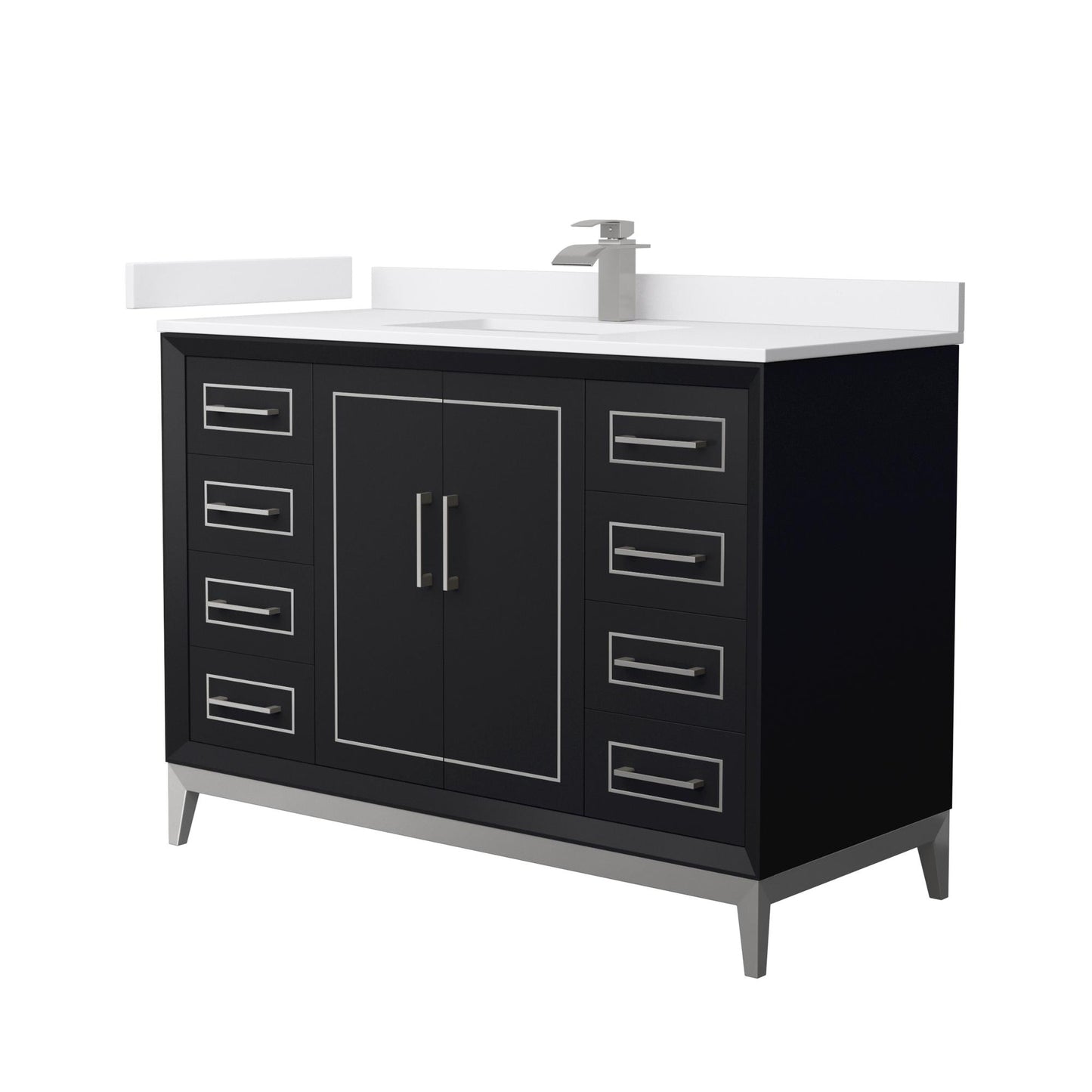 Marlena Bathroom Vanity with Countertop 48 inch Single Sink Single hole Faucet Setup
