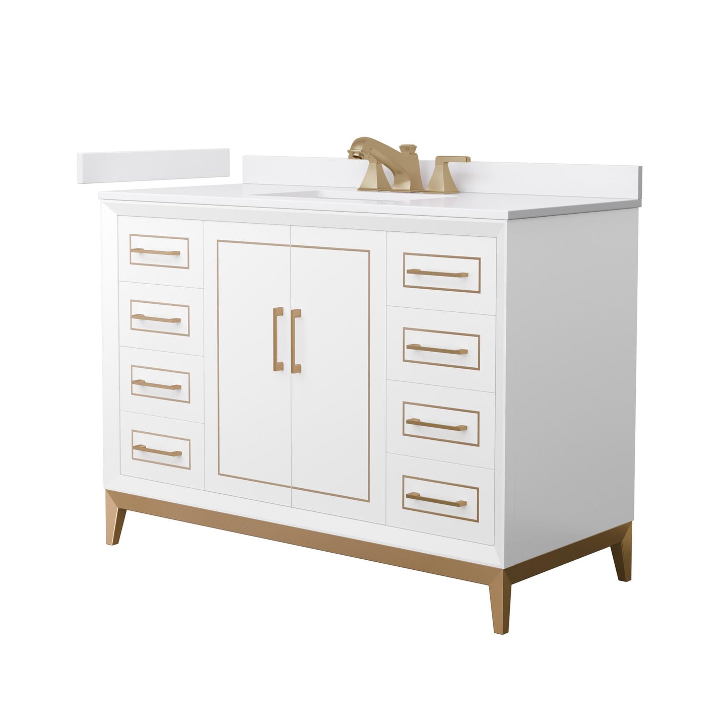 Marlena Bathroom Vanity with Countertop 48 inch Single Sink 3-hole Faucet Setup