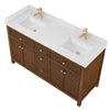 Custom image for Dark Walnut with Brushed Gold Trim / Giotto Quartz / No Mirror