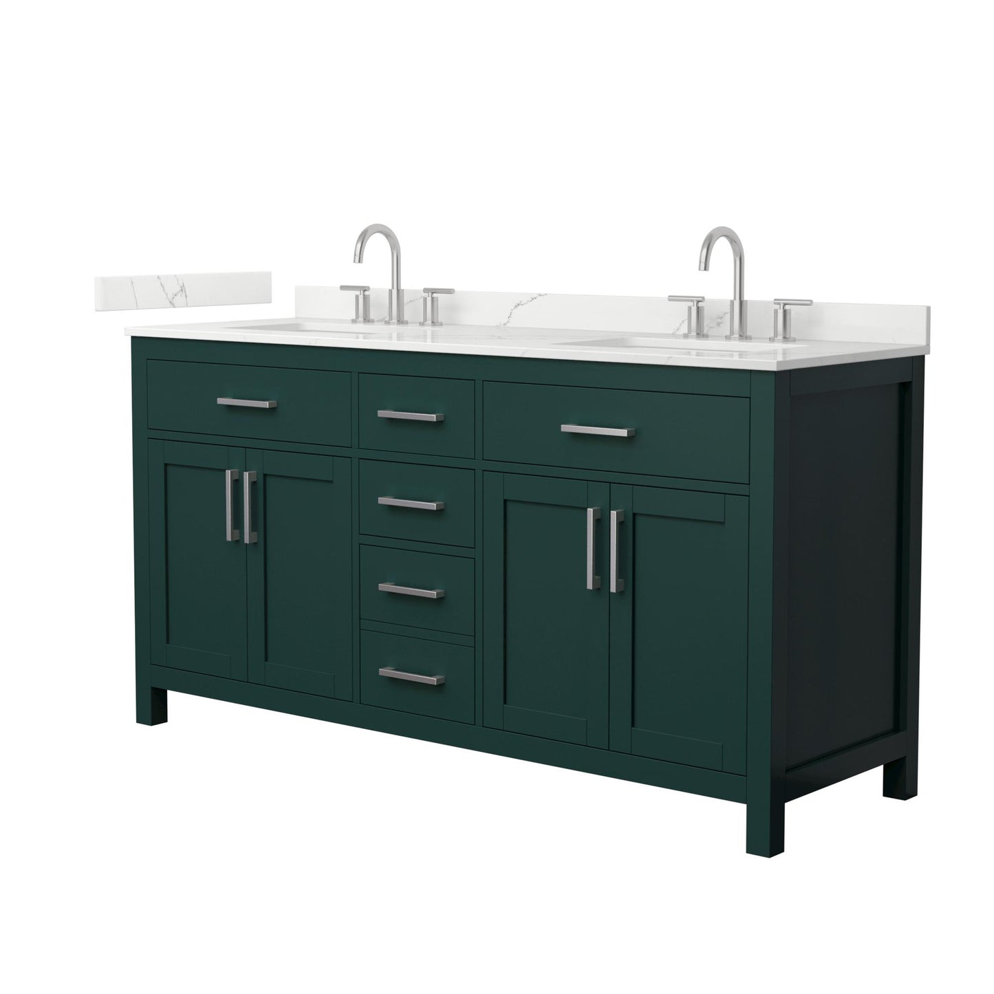 Beckett Bathroom Vanity with Countertop 66 inch Double Sink 3-hole Faucet Setup