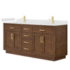 Custom image for Dark Oak with Brushed Gold Trim / Giotto Quartz / No Mirror