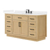 Custom image for Rift Oak with Matte Black Trim / White Cultured Marble / No Mirror